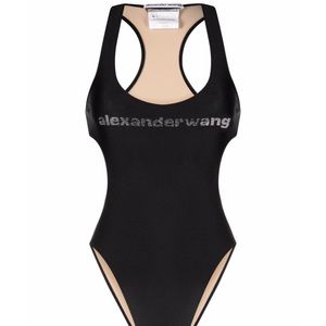 Alexander wang embellished logo swimsuit